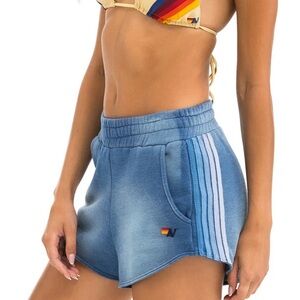 ⚡️AVIATOR NATION 5 STRIPE CLUB SHORTS - FADED WATER ⚡️